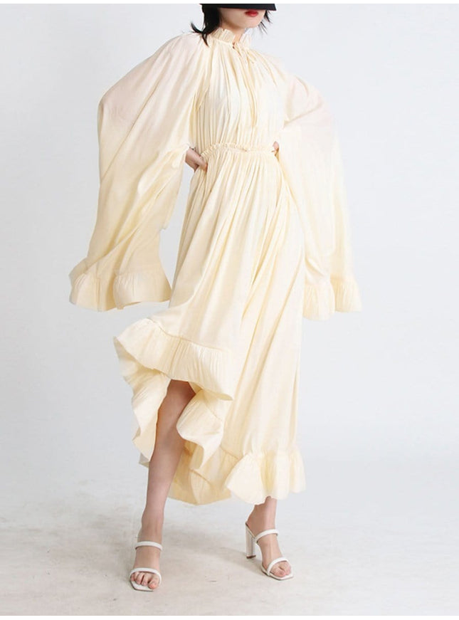 Naomi Ruffle Midi Dress - Fashion Pov
