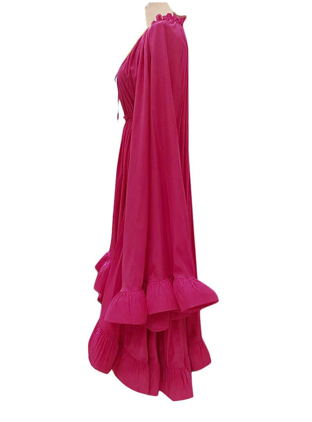 Naomi Ruffle Midi Dress - Fashion Pov
