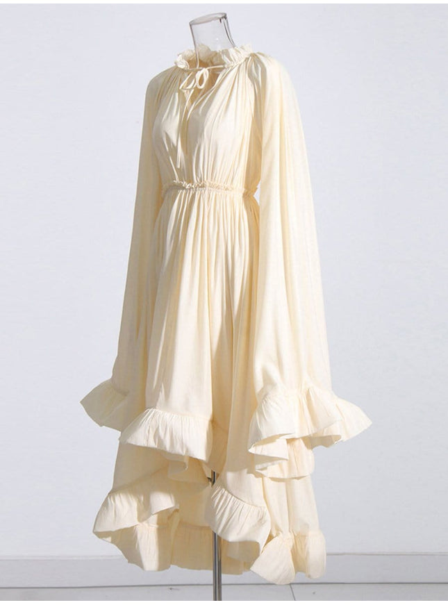 Naomi Ruffle Midi Dress - Fashion Pov
