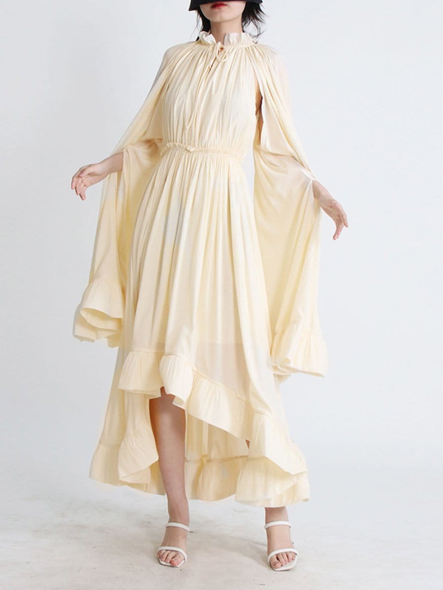 Naomi Ruffle Midi Dress - Fashion Pov