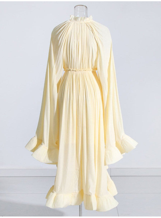 Naomi Ruffle Midi Dress - Fashion Pov