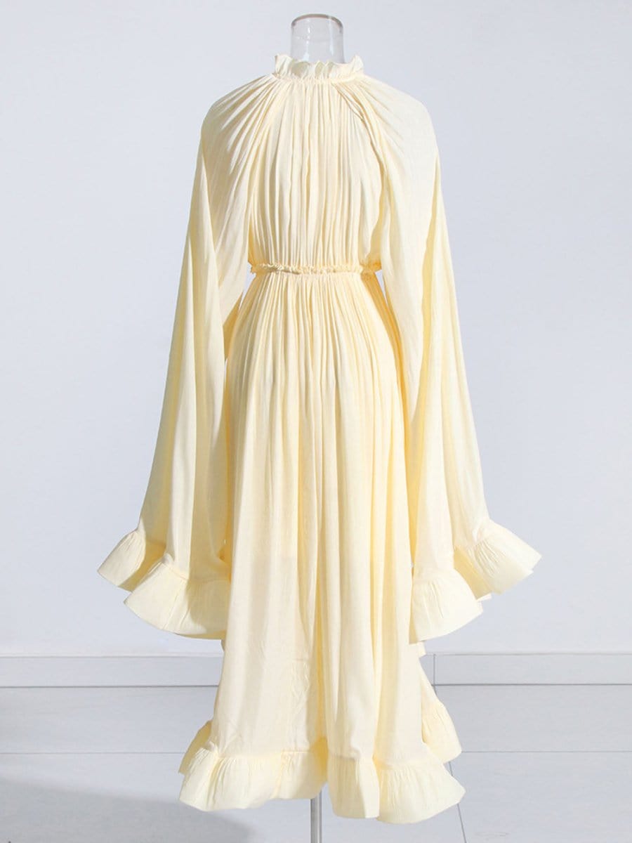 Naomi Ruffle Midi Dress - Fashion Pov