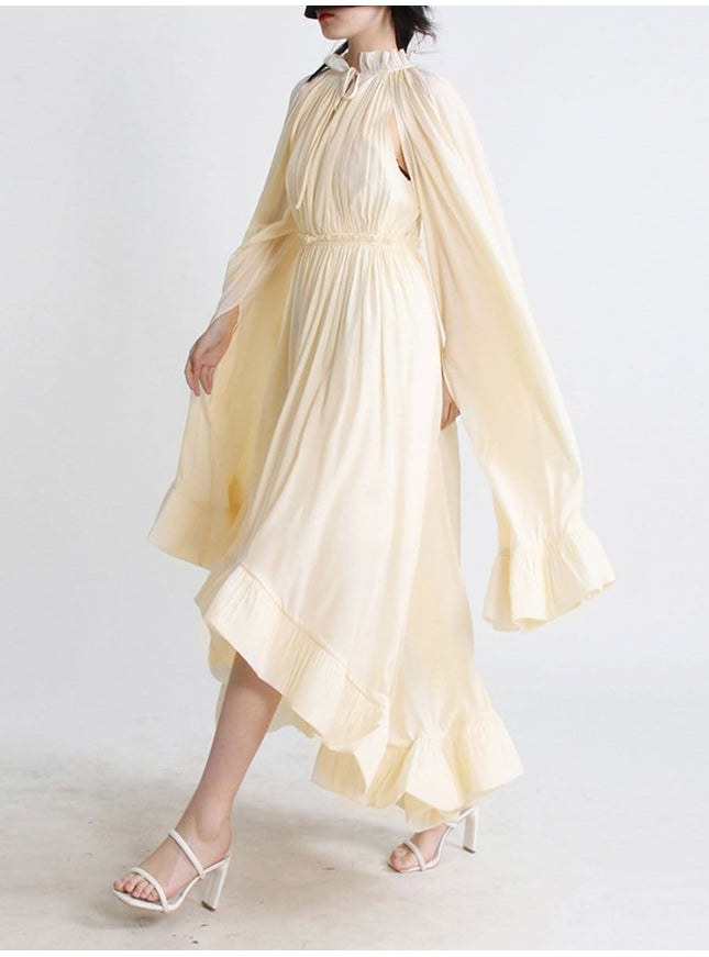 Naomi Ruffle Midi Dress - Fashion Pov