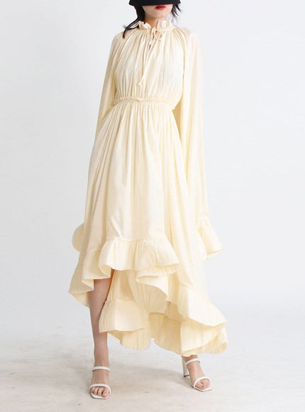 Naomi Ruffle Midi Dress - Fashion Pov