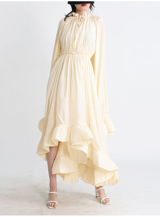 Naomi Ruffle Midi Dress - Fashion Pov