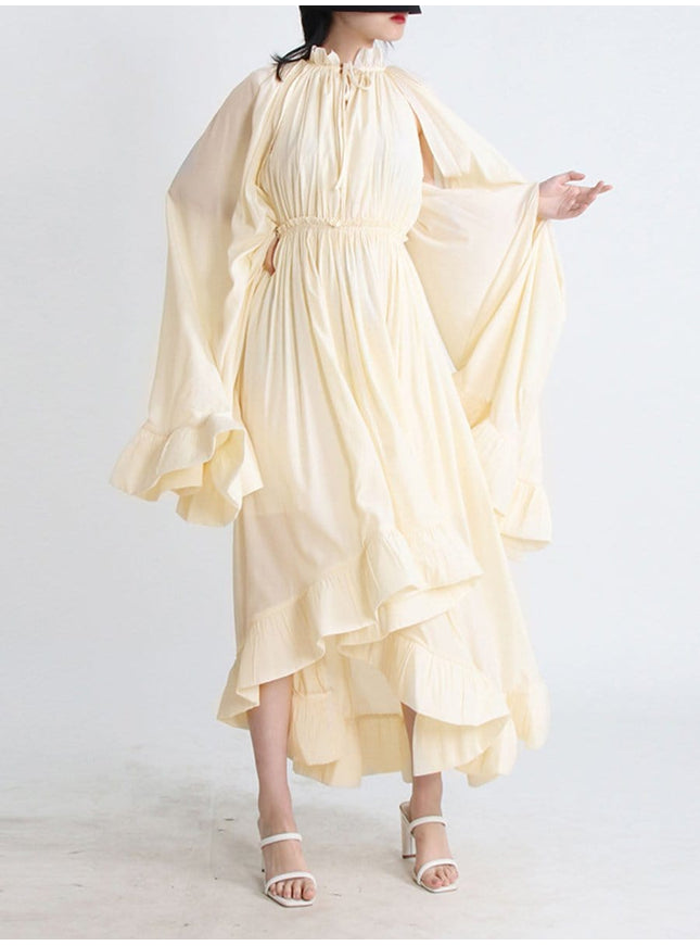 Naomi Ruffle Midi Dress - Fashion Pov