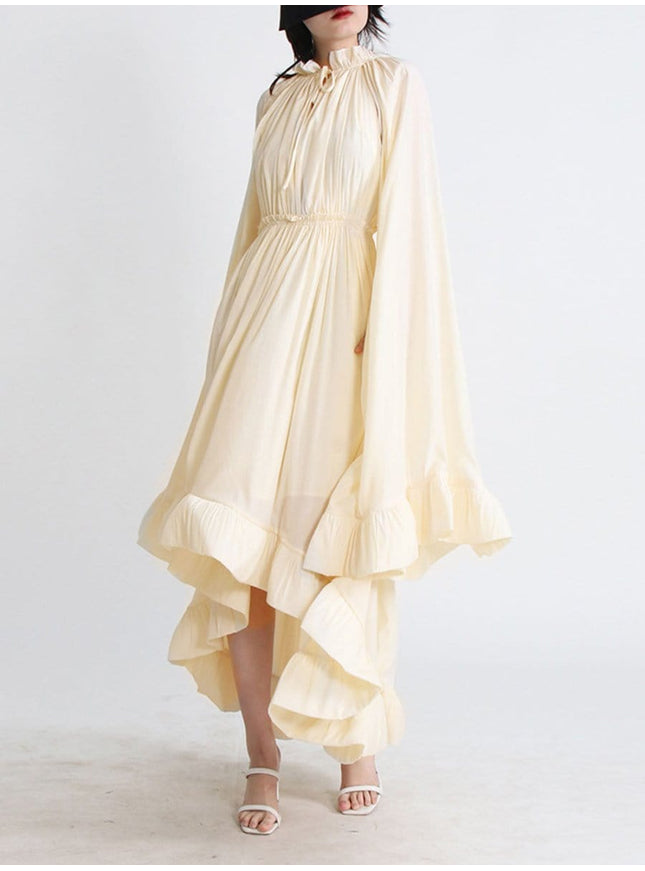 Naomi Ruffle Midi Dress - Fashion Pov