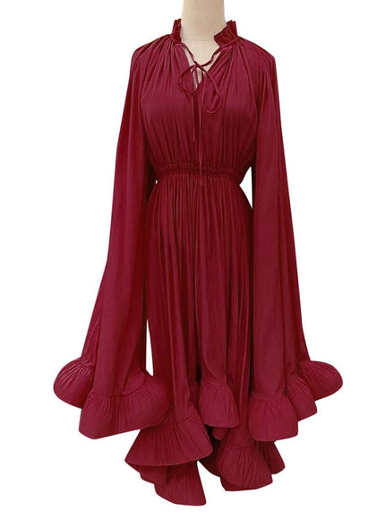 Naomi Ruffle Midi Dress - Fashion Pov