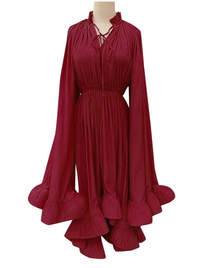 Naomi Ruffle Midi Dress - Fashion Pov