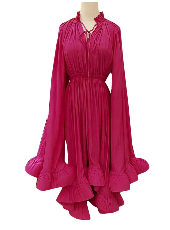 Naomi Ruffle Midi Dress - Fashion Pov