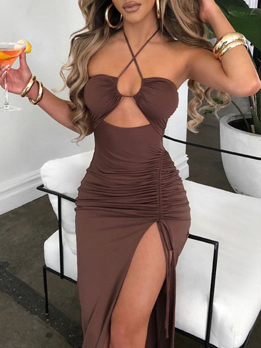Nevaeh Hollow Out Backless Maxi Dress - Fashion Pov