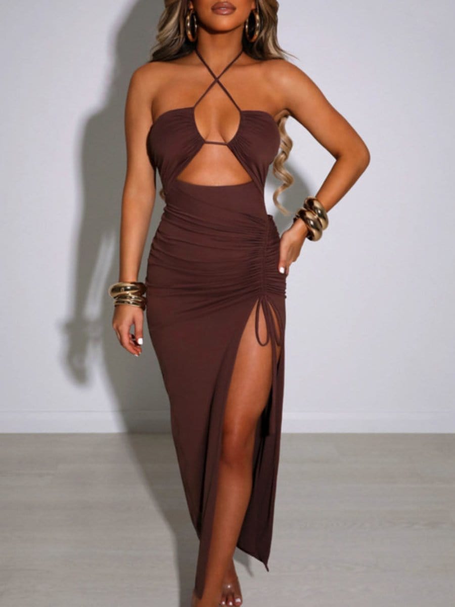 Nevaeh Hollow Out Backless Maxi Dress - Fashion Pov