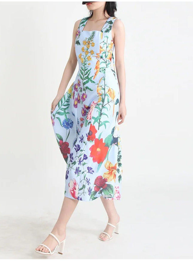 Nevaeh Square Sleeveless Midi Dress - Fashion Pov