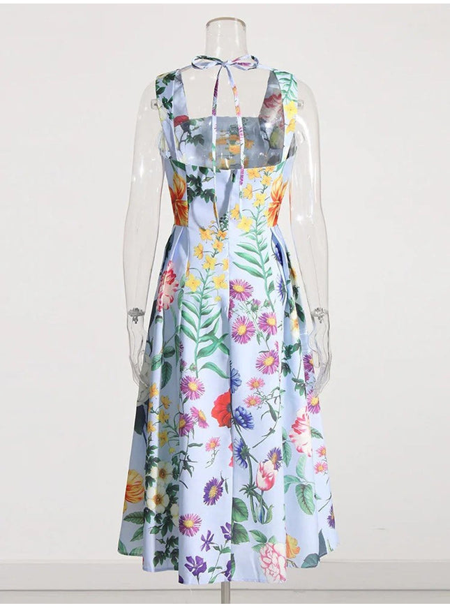 Nevaeh Square Sleeveless Midi Dress - Fashion Pov