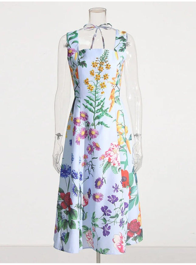 Nevaeh Square Sleeveless Midi Dress - Fashion Pov