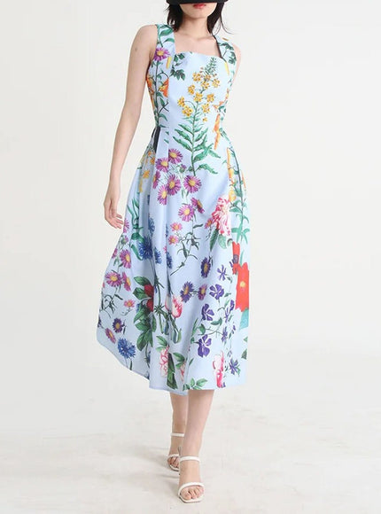 Nevaeh Square Sleeveless Midi Dress - Fashion Pov