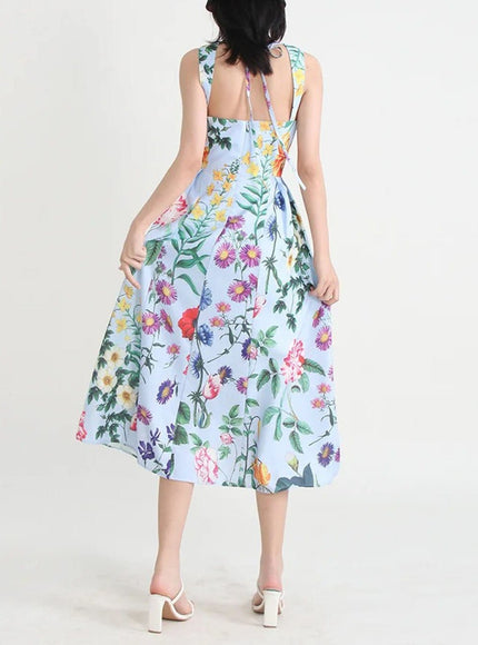 Nevaeh Square Sleeveless Midi Dress - Fashion Pov