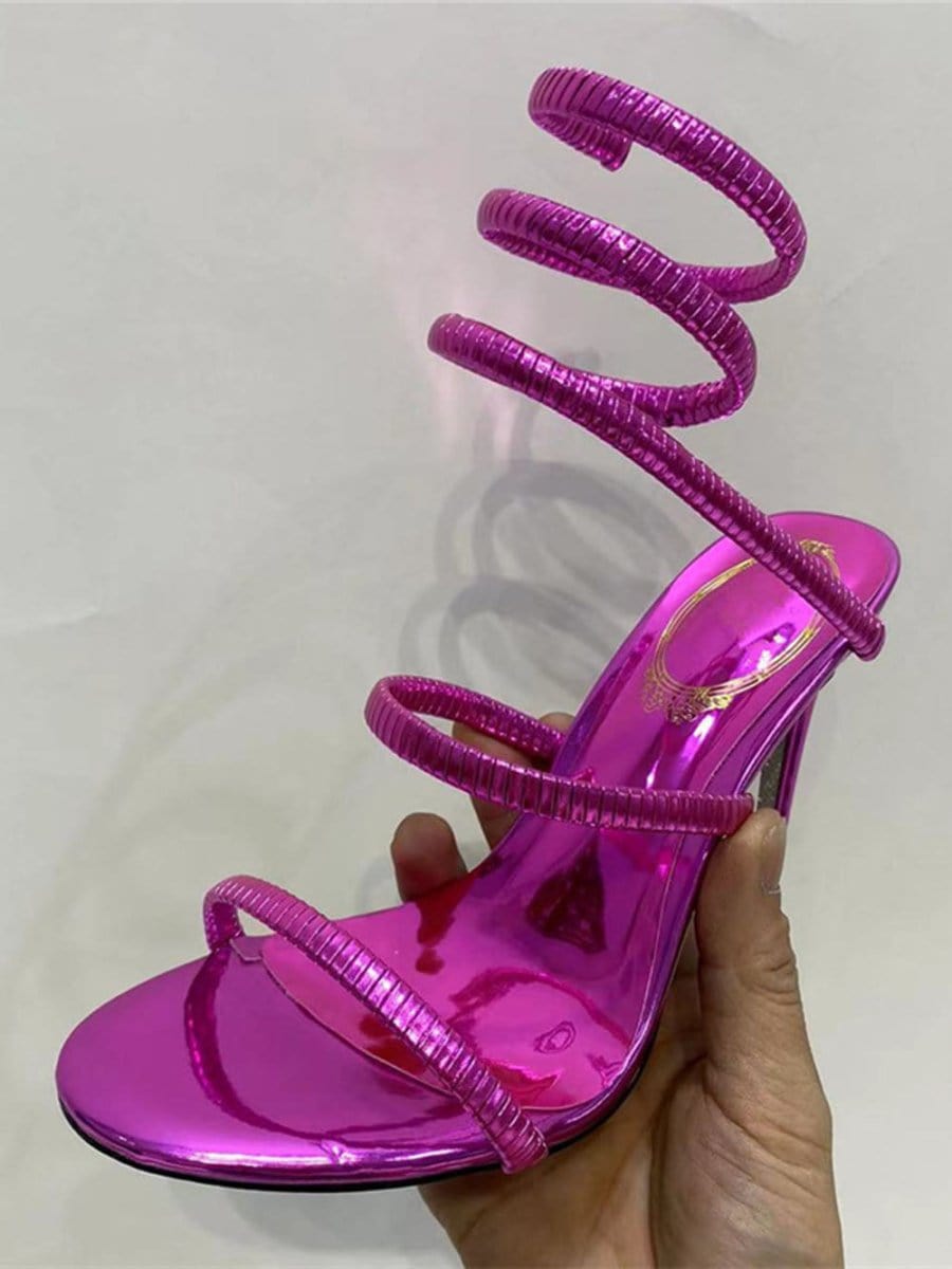 Nia Ankle Snake Strap Heel - Fashion Pov