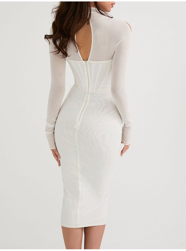 Noelle Hollow Out Bodycon Midi Dress - Fashion Pov