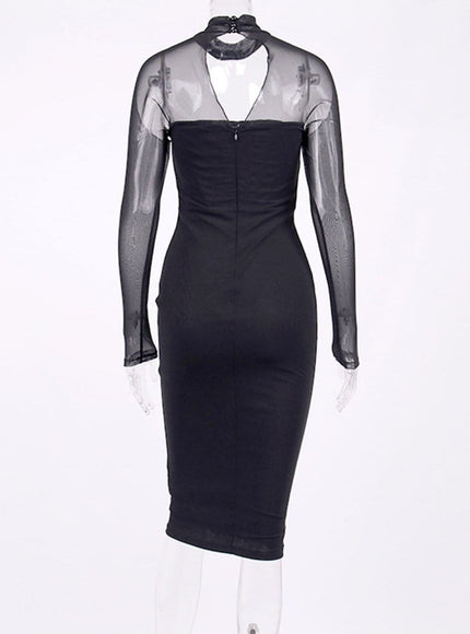 Noelle Hollow Out Bodycon Midi Dress - Fashion Pov