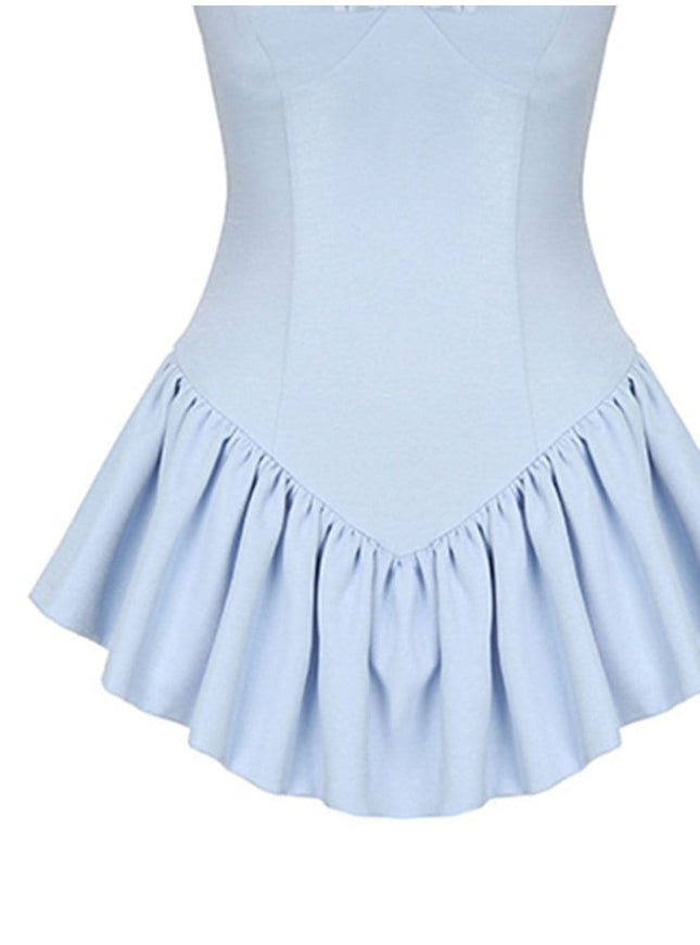 Olivia Sleeveless Playsuit Mini Dress - Fashion Pov
