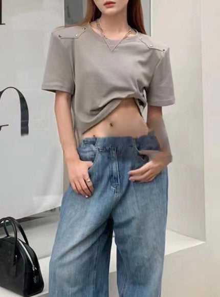 Paige Cut Out Short T Shirt - Fashion Pov