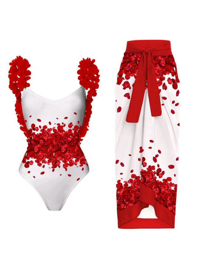 Penelope Floral Ruffle Swimsuit & Skirt Set - Fashion Pov