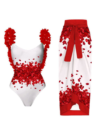 Penelope Floral Ruffle Swimsuit & Skirt Set - Fashion Pov