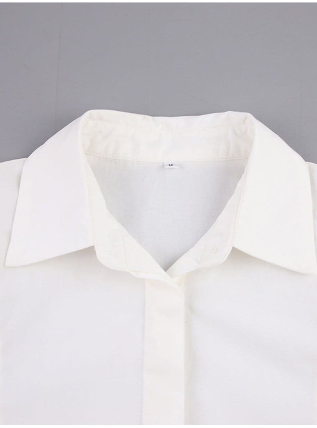 Priscilla Shoulder Pads Buttons Top - Fashion Pov