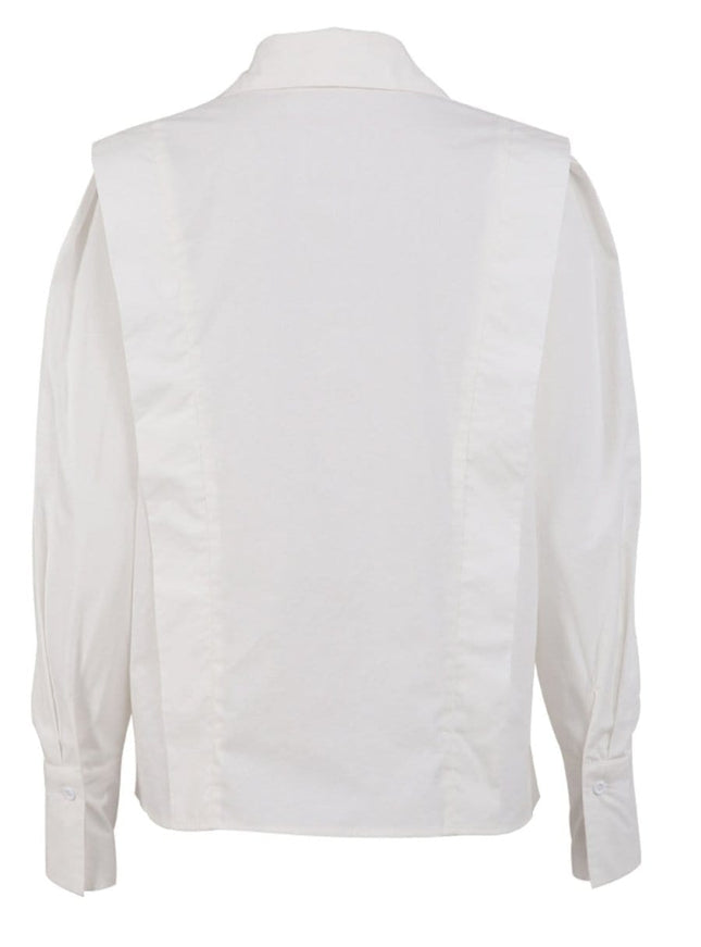 Priscilla Shoulder Pads Buttons Top - Fashion Pov