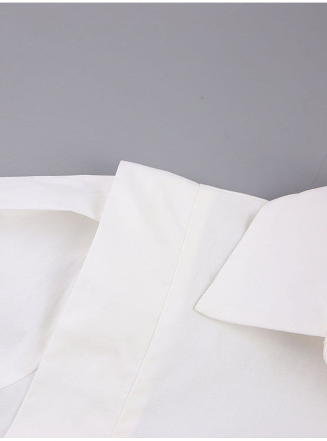 Priscilla Shoulder Pads Buttons Top - Fashion Pov