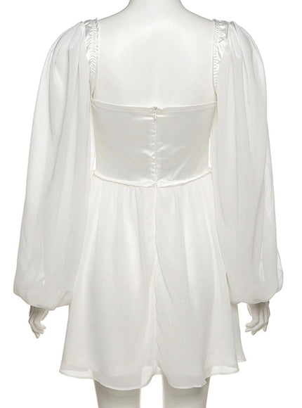 Quinn Mini Dress In White - Fashion Pov