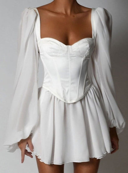 Quinn Mini Dress In White - Fashion Pov
