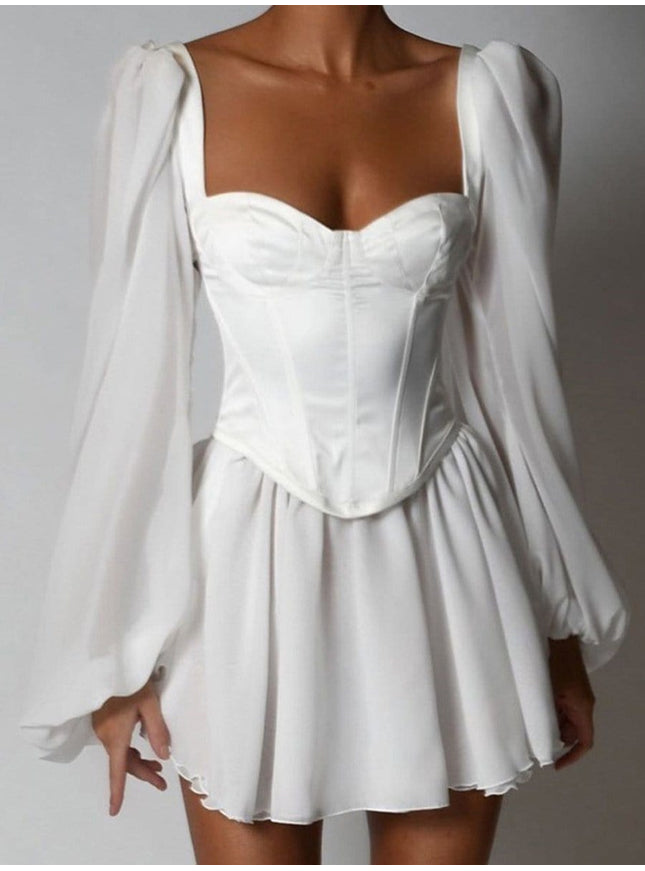 Quinn Mini Dress In White - Fashion Pov