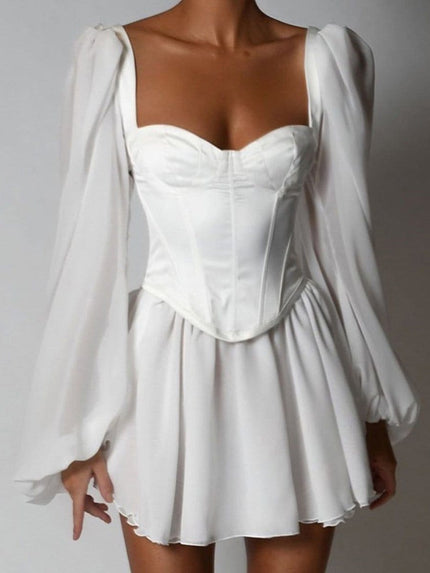 Quinn Mini Dress In White - Fashion Pov