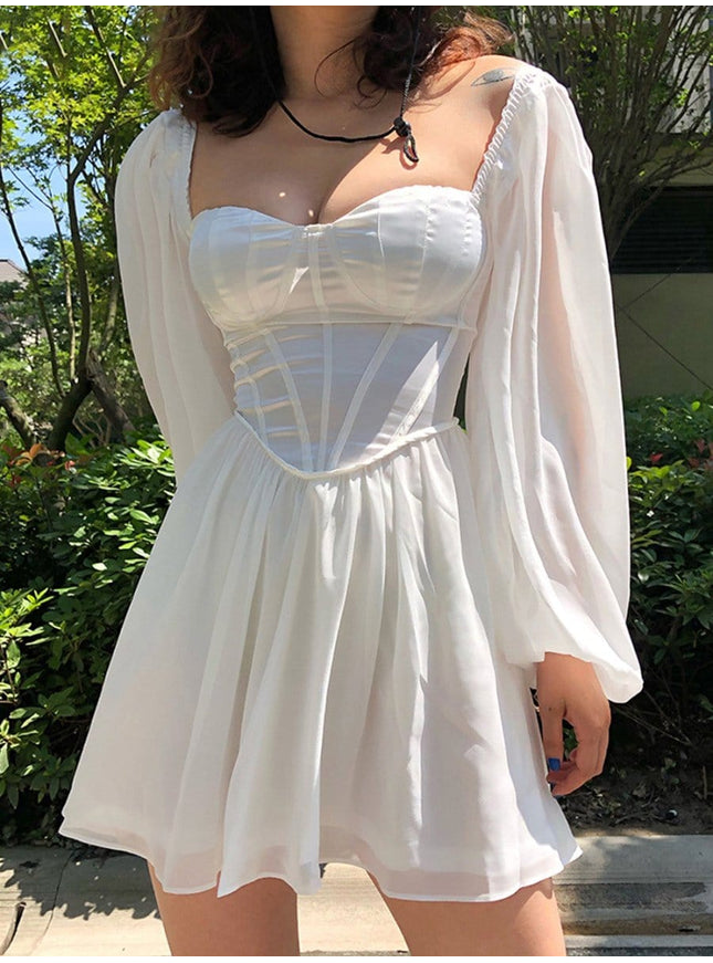 Quinn Mini Dress In White - Fashion Pov