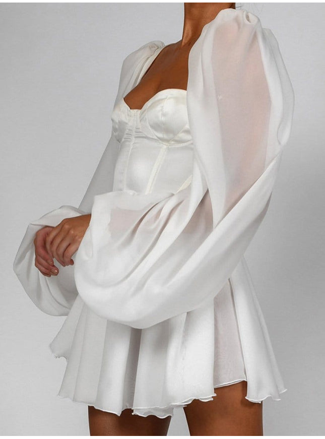 Quinn Mini Dress In White - Fashion Pov