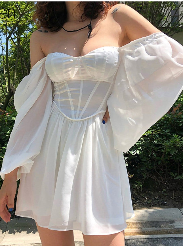 Quinn Mini Dress In White - Fashion Pov