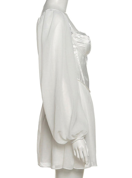 Quinn Mini Dress In White - Fashion Pov