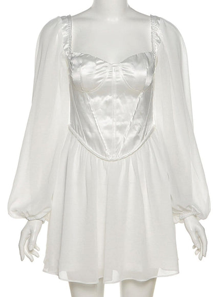 Quinn Mini Dress In White - Fashion Pov