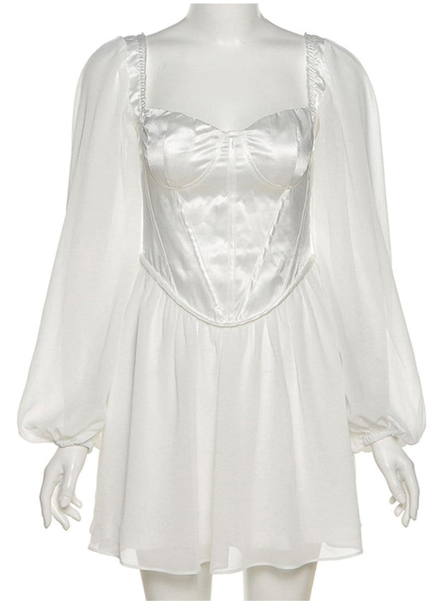 Quinn Mini Dress In White - Fashion Pov
