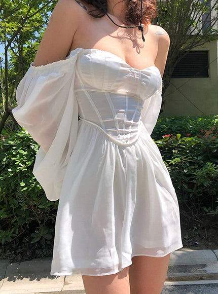 Quinn Mini Dress In White - Fashion Pov