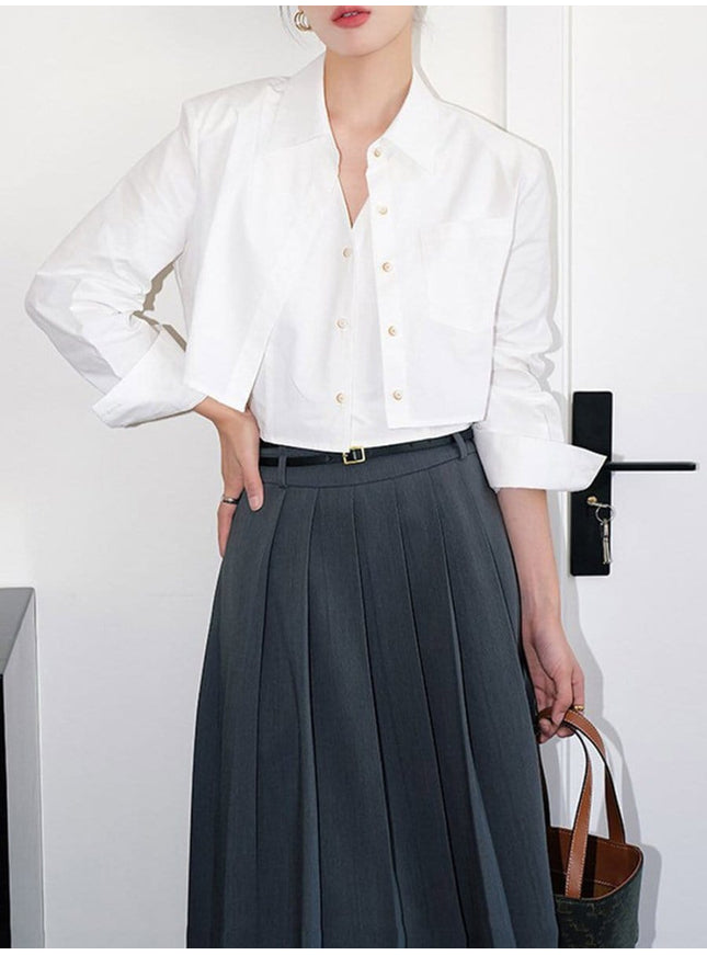 Reece Lapel Long Sleeve Top - Fashion Pov