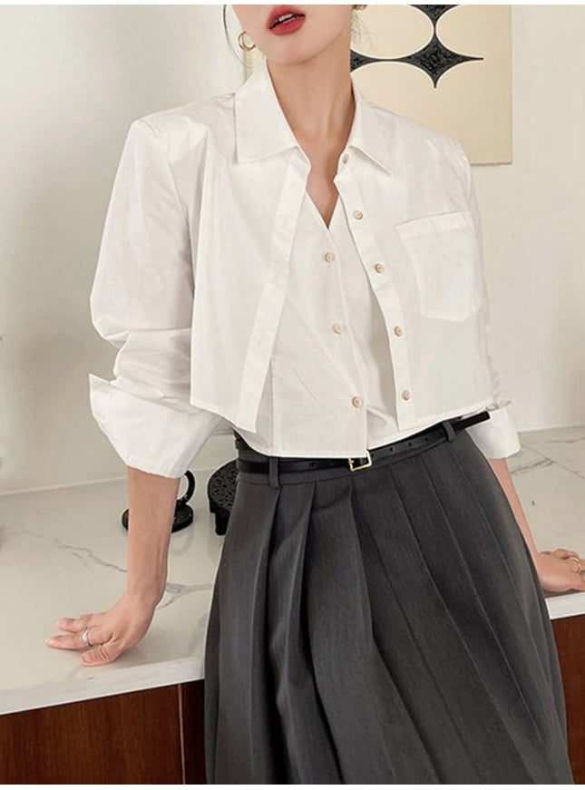 Reece Lapel Long Sleeve Top - Fashion Pov