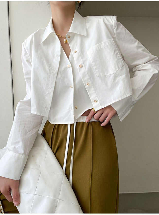 Reece Lapel Long Sleeve Top - Fashion Pov