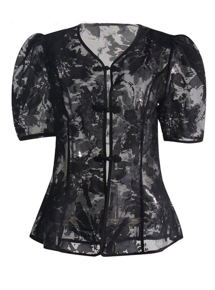Rian Single Breasted Round Neck Top - Fashion Pov