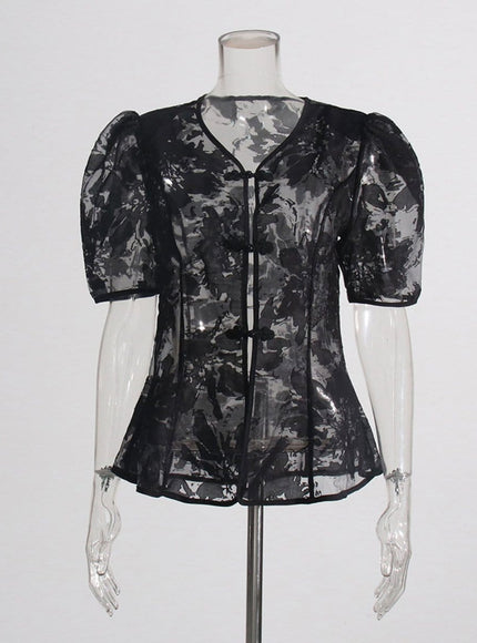 Rian Single Breasted Round Neck Top - Fashion Pov