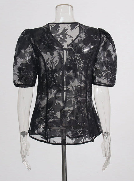 Rian Single Breasted Round Neck Top - Fashion Pov