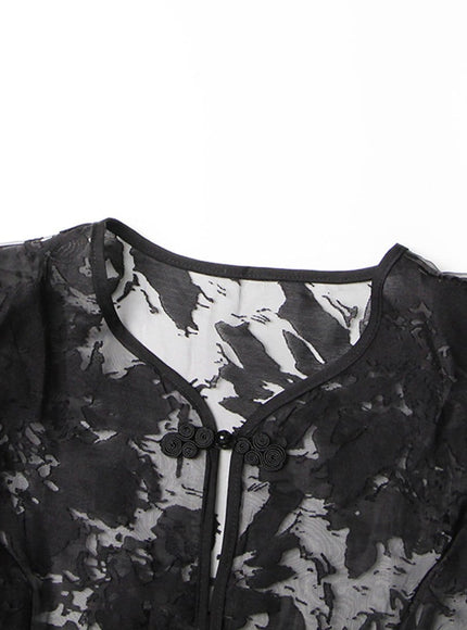 Rian Single Breasted Round Neck Top - Fashion Pov