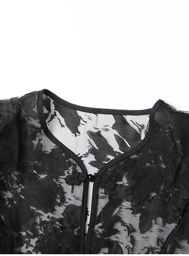Rian Single Breasted Round Neck Top - Fashion Pov